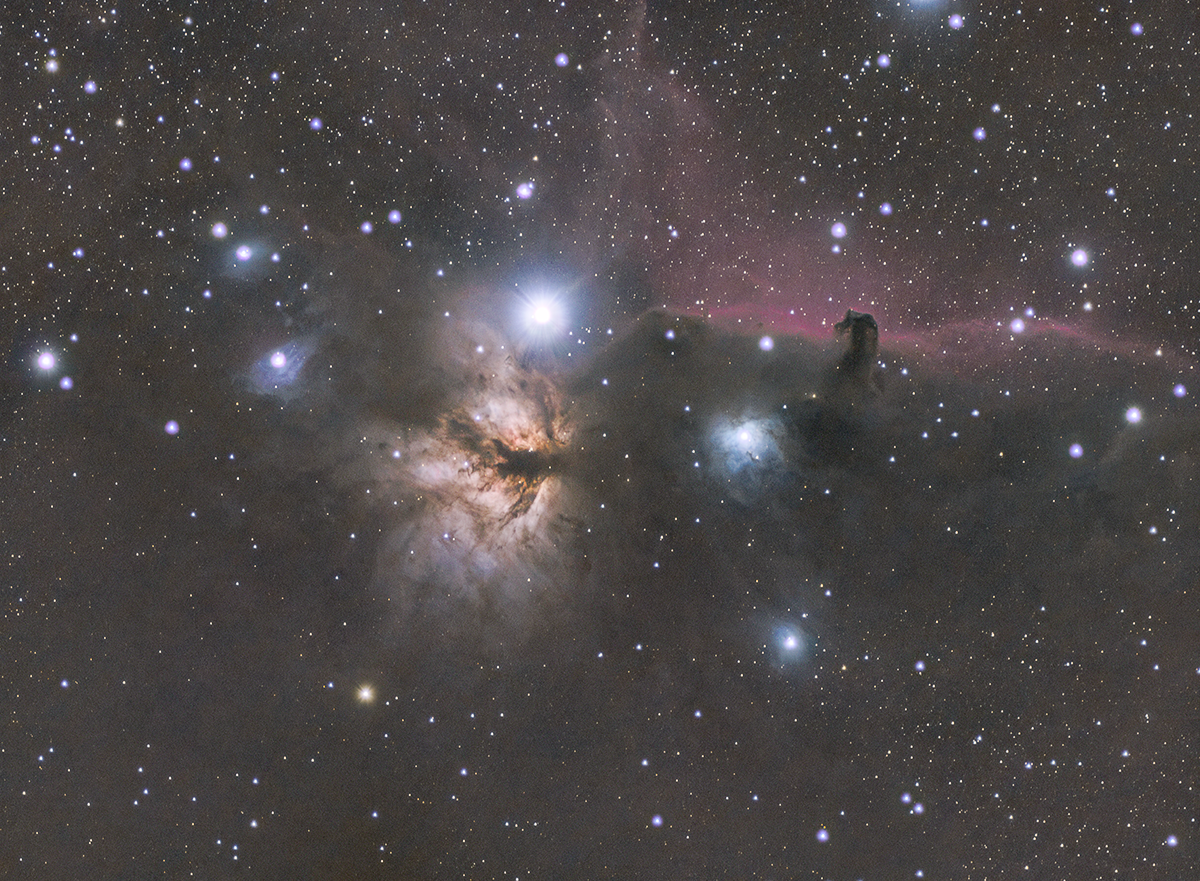 Flame and Horsehead Nebulas